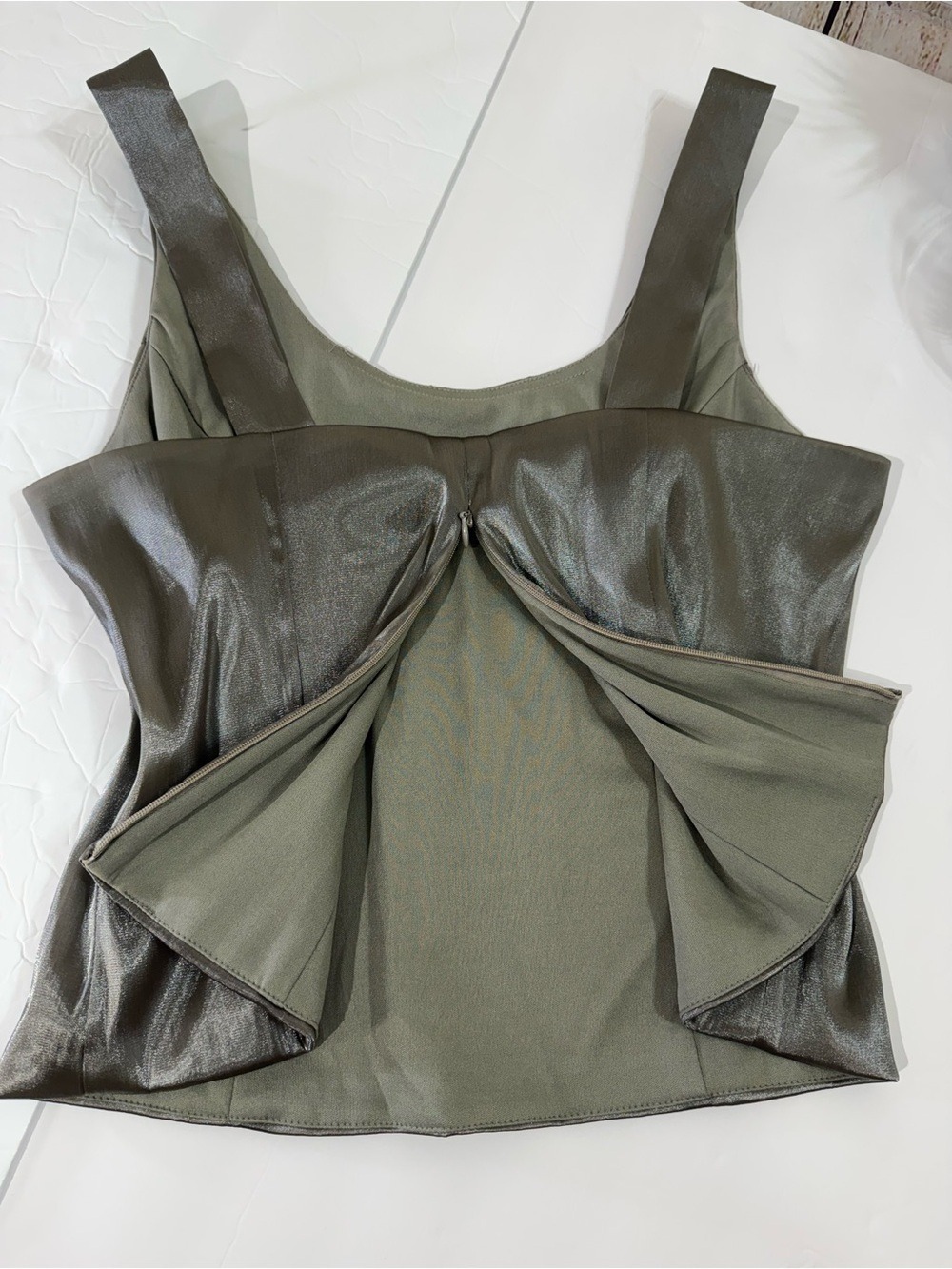 dressbarn Collection Metallic Silver Fitted Blazer & Camisole Top 8 - Picture 9 of 16
